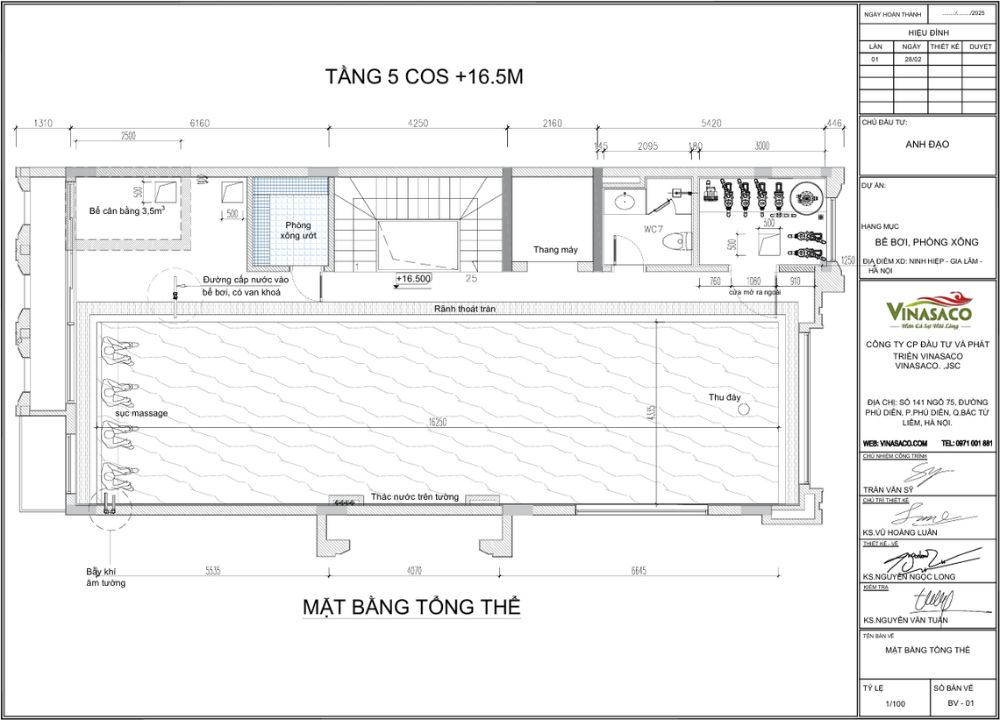 Thiết kế 2D mặt bằng bể bơi