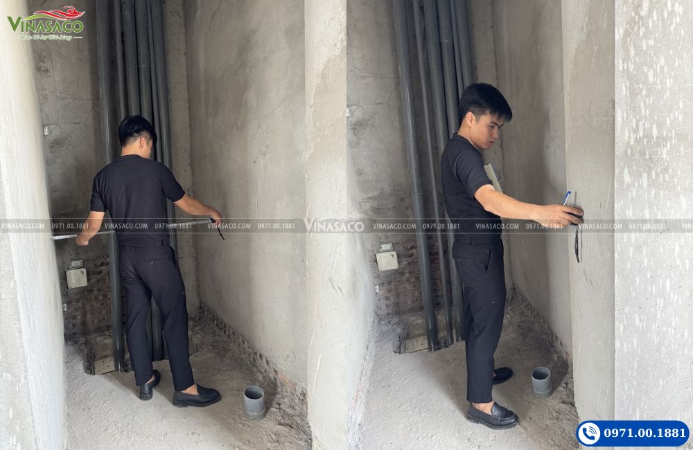 Khảo sát đo kích thước mặt bằng thi công phòng xông hơi Vinasaco