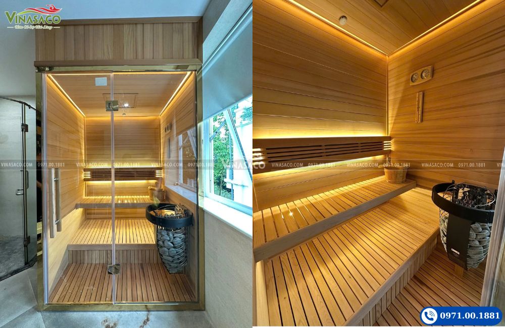 Thiết kế phòng xông hơi khô sauna gia đình biệt thự