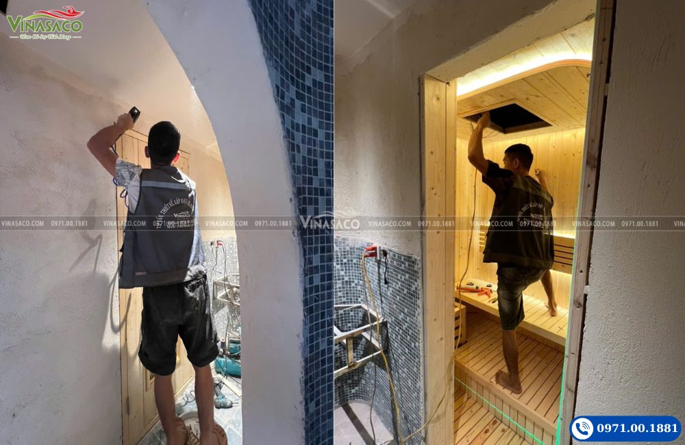 Thi công phòng xông hơi khô tại Sapa Moutain resort