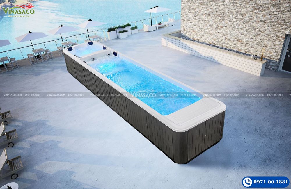 Bể bơi thông minh Jacuzzi WS-S10 lắp đặt ngoài trời cho biệt thự và villa