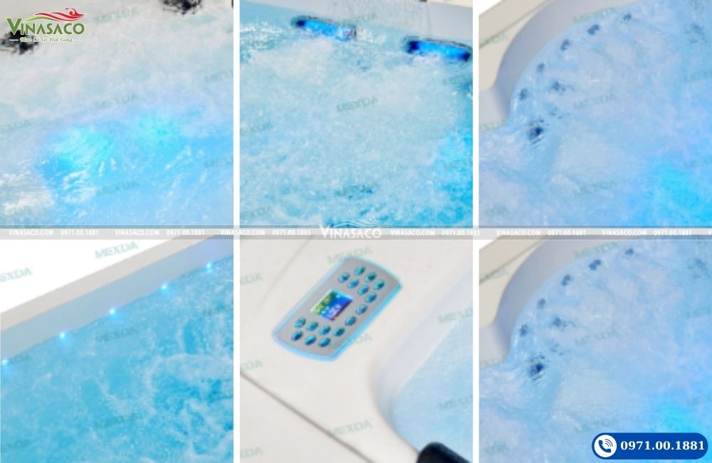 Hiệu ứng nước và đèn LED của Bể bơi thông minh Jacuzzi WS-S10
