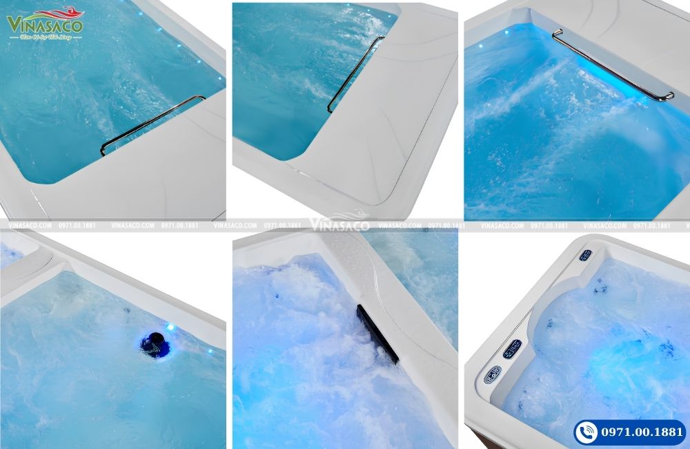 Hiệu ứng nước và đèn LED trên Bể bơi thông minh Jacuzzi WS-S12-T