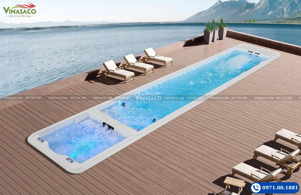 Bể bơi thông minh Jacuzzi WS-S12 lắp đặt ngoài trời cho biệt thự và resort