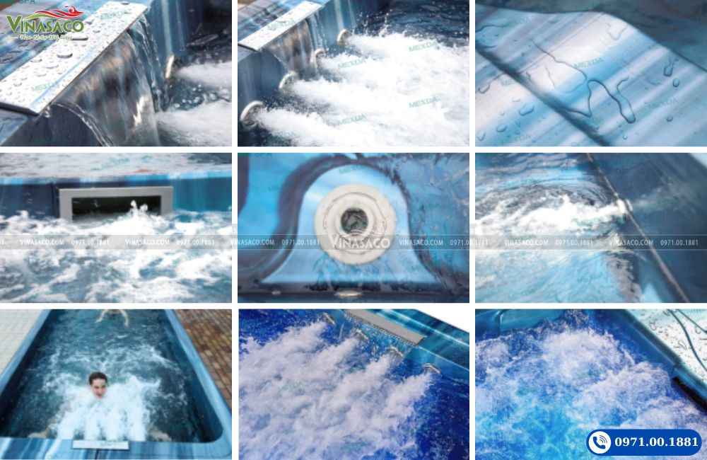 Hệ thống bơi ngược dòng công suất lớn trên Bể bơi thông minh Jacuzzi WS-S12