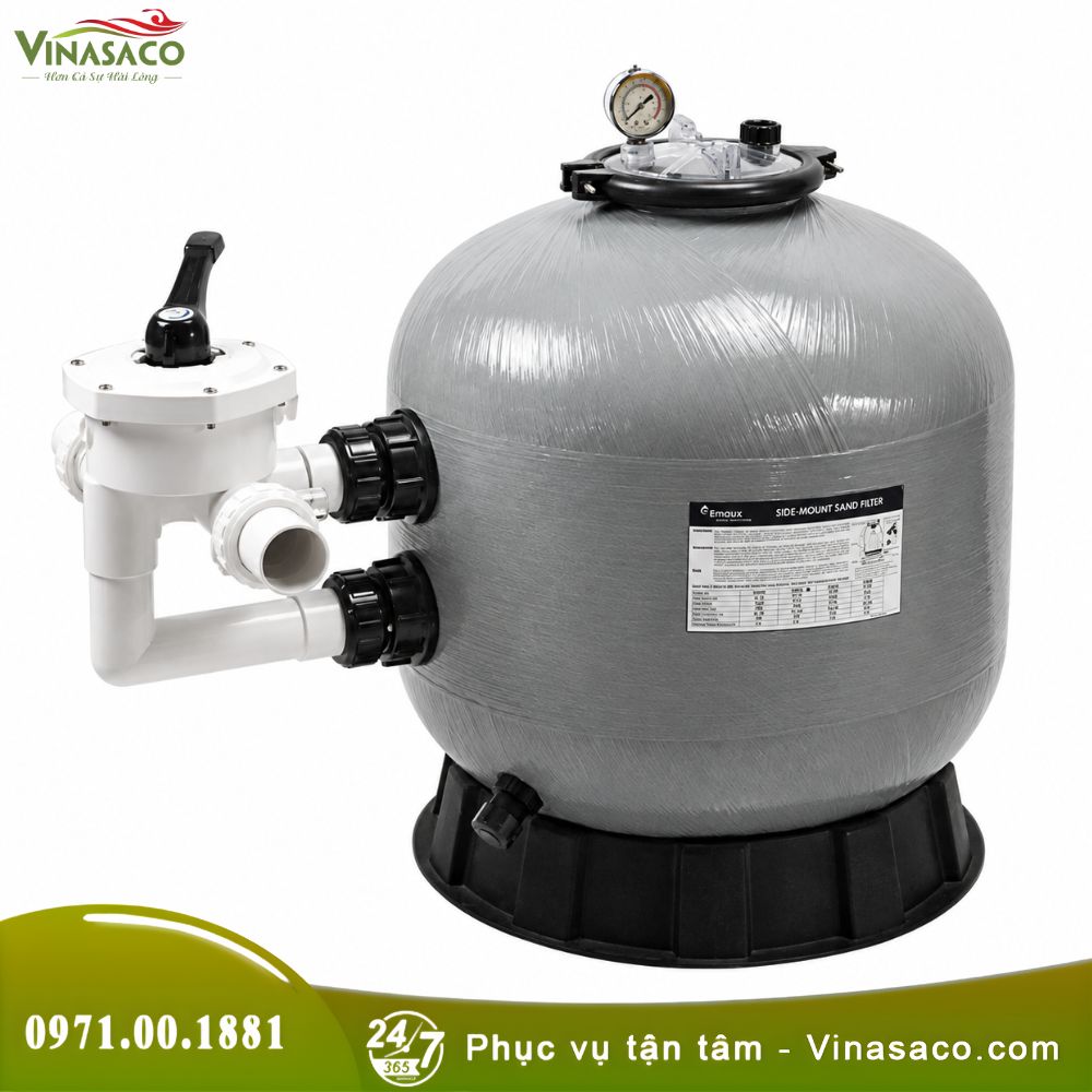 Bình lọc bể bơi Emaux van ngang S450–S700