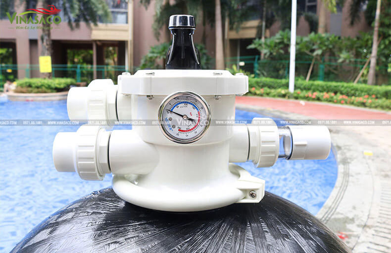 Hình ảnh tay van 6 chức năng gắn thêm đồng hồ đo công suất vận hành