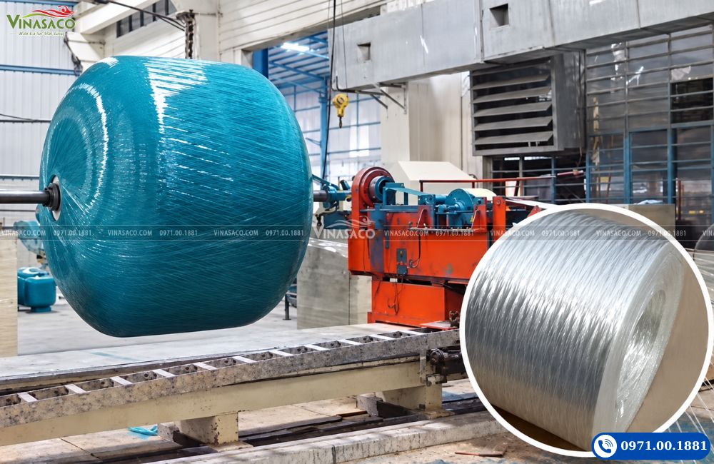 quá trình quấn sợi gia cường thân bình lọc