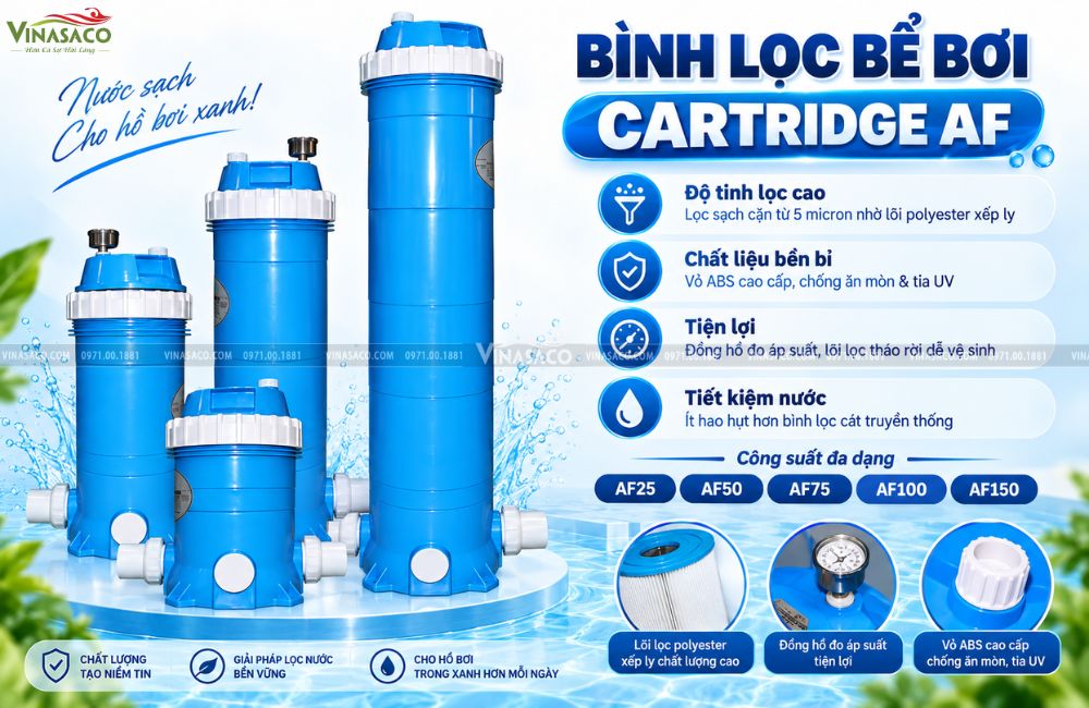 bình lọc Cartridge bể bơi AF25 AF50 AF75 AF100 AF150