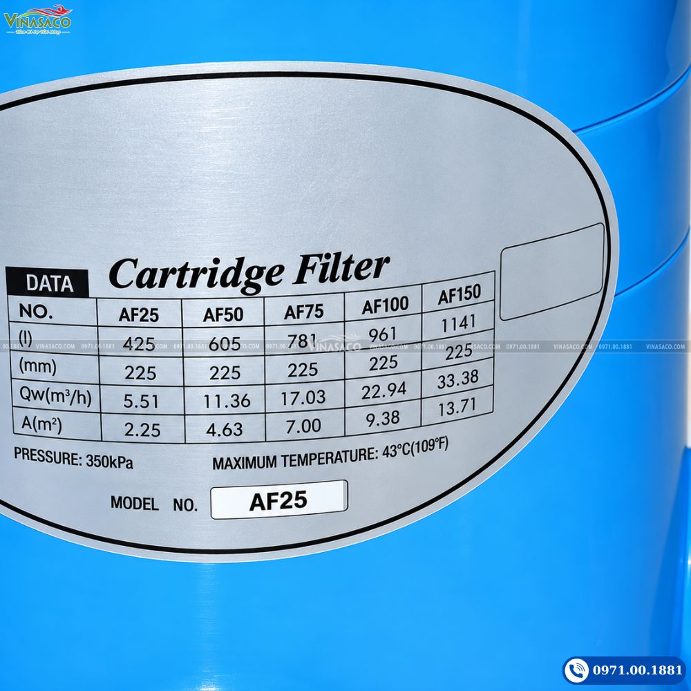 Thân bình lọc cartridge af