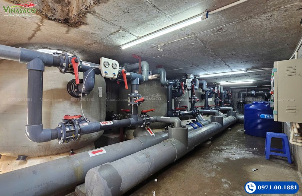 Bình lọc bể bơi Minder F Series được Vinasaso lắp đặt
