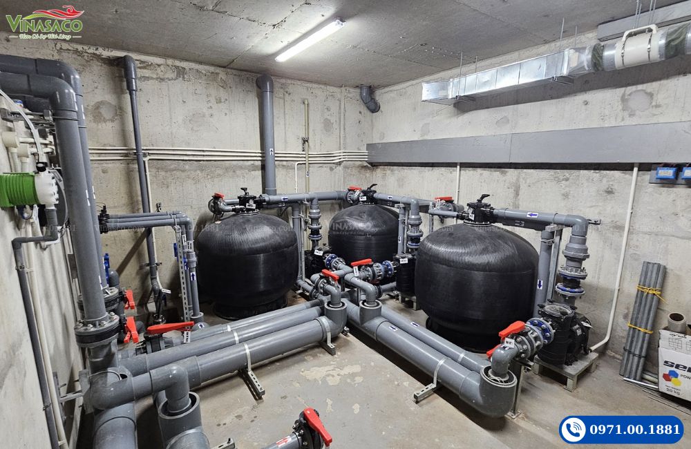 Phòng máy bể bơi sử dụng bình lọc Greatpool G Series