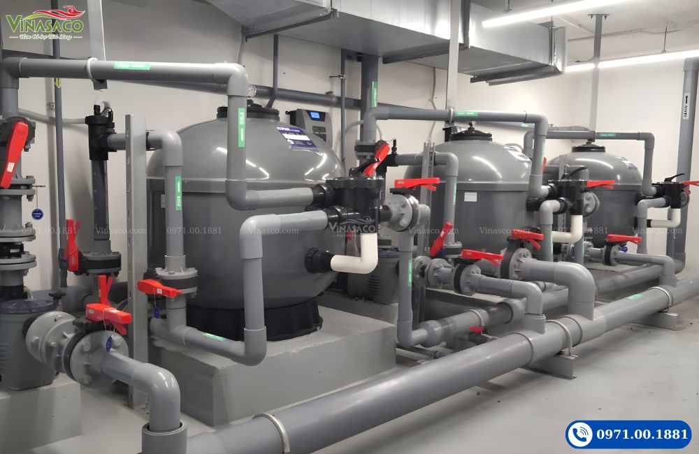 Phòng máy bể bơi sử dụng bình lọc Kripsol AK Series