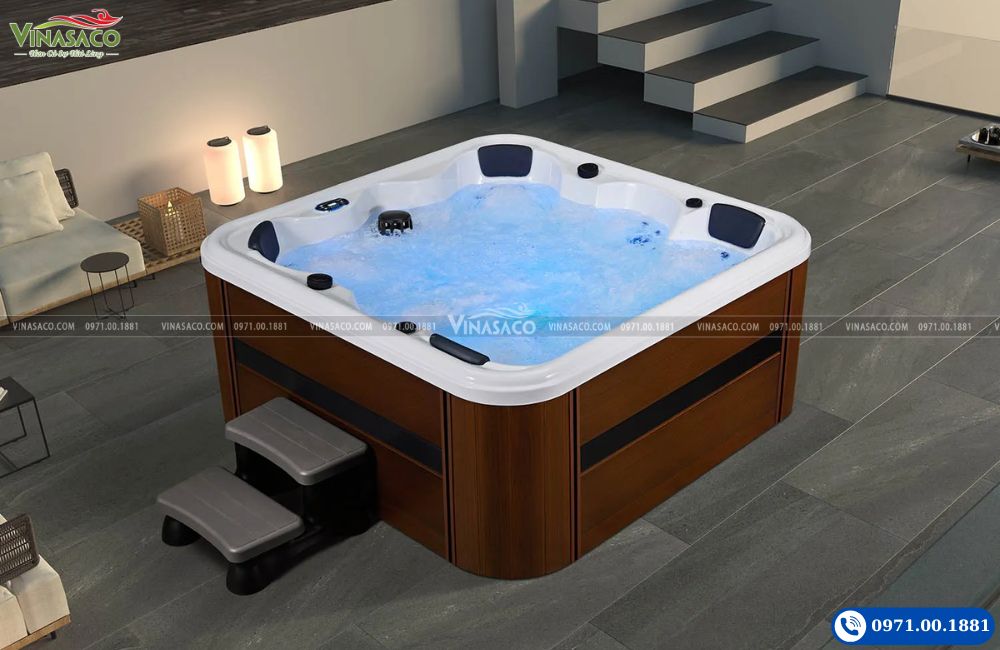 Bồn sục Jacuzzi WS-092H lắp đặt ngoài trời tại biệt thự