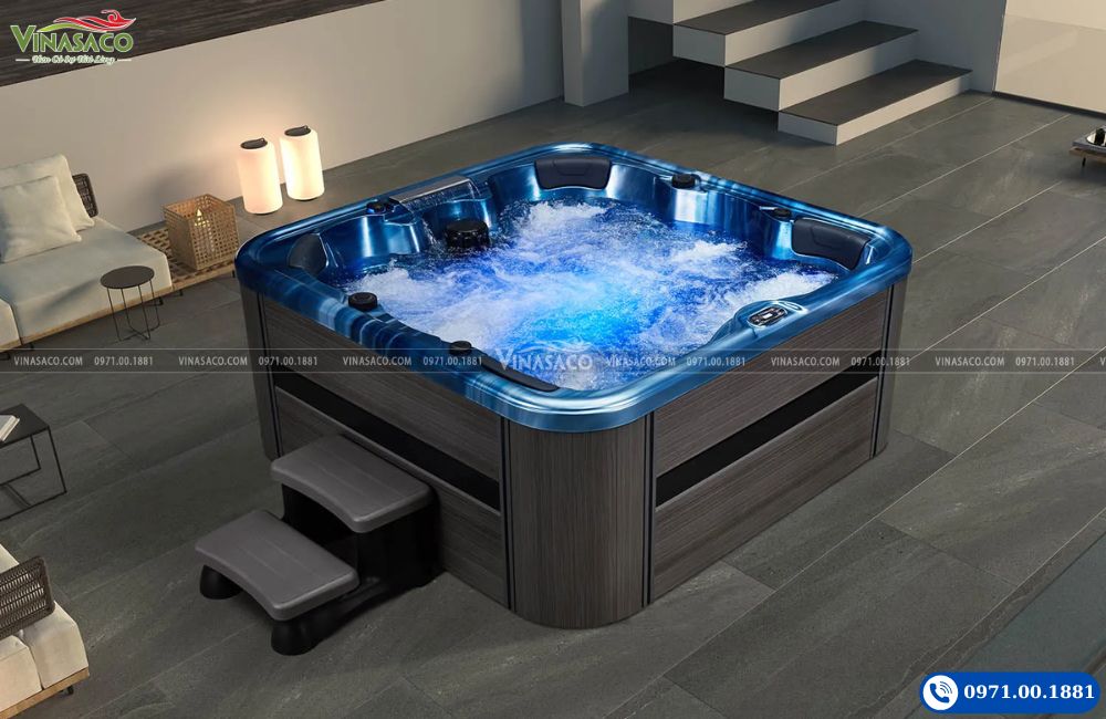 Bồn sục Jacuzzi WS-192H lắp đặt ngoài trời tại biệt thự