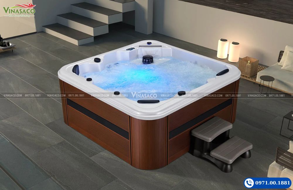 Bồn sục Jacuzzi WS-298H lắp đặt ngoài trời tại biệt thự
