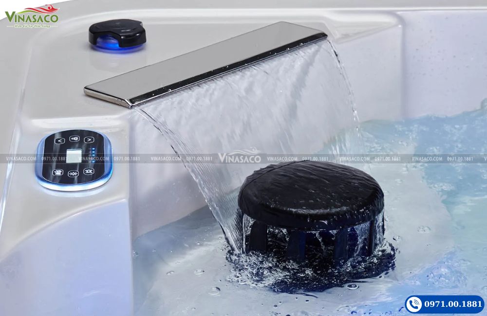 Thác nước inox trên Jacuzzi WS-298H