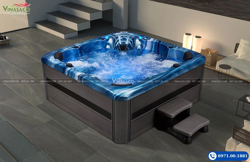 Bồn sục Jacuzzi WS-694H lắp đặt tại biệt thự ngoài trời