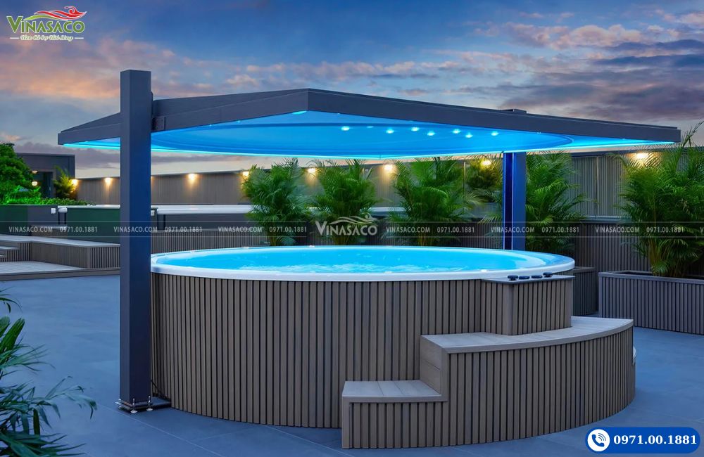 Bồn sục Jacuzzi WS-CP3800 lắp đặt tại Resort ngoài trời