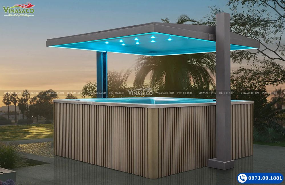 Lắp đặt Bồn sục Jacuzzi WS-SP2800 tại biệt thự sân vườn