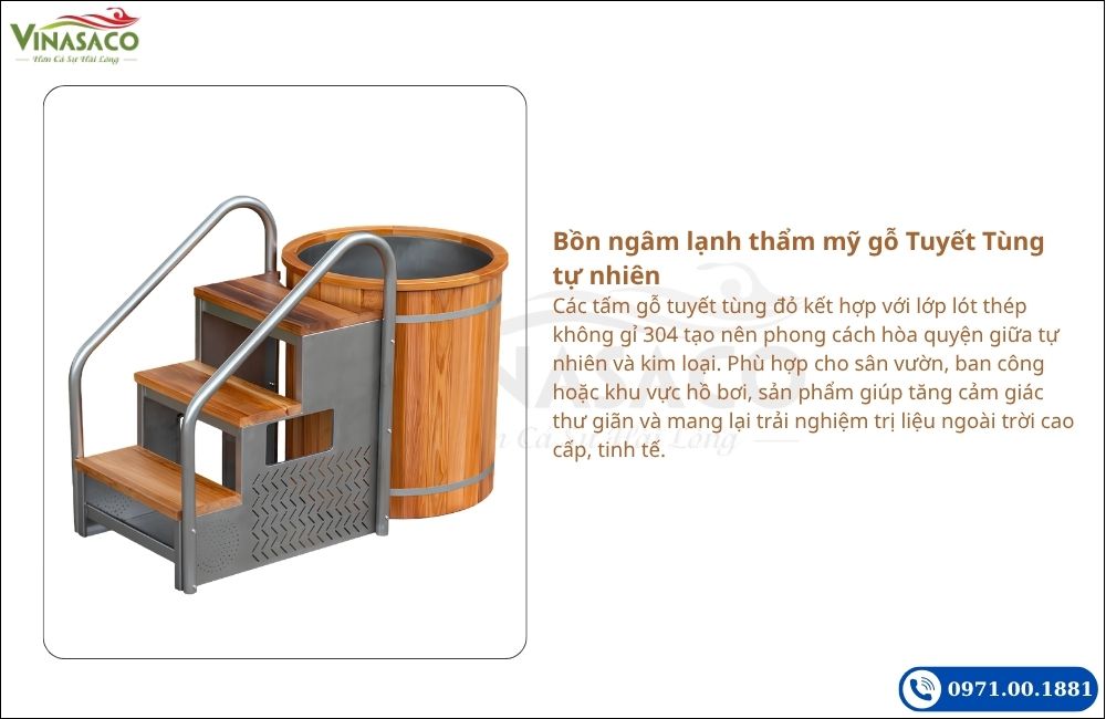 Gỗ Tuyết Tùng đỏ bồn ngâm lạnh Coasts WHT-S-810-RS