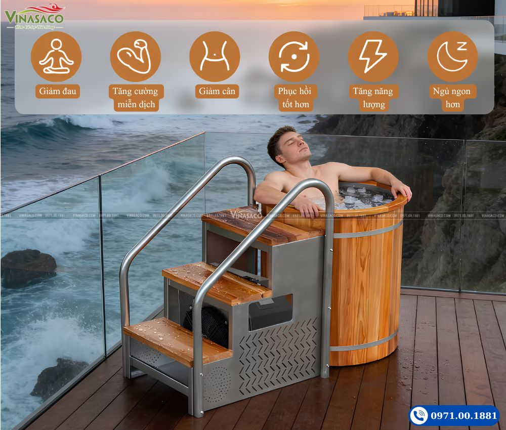 Trải nghiệm ngâm lạnh với bồn Coasts WHT-S-810-RS