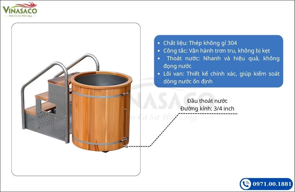 Van thoát nước bồn ngâm lạnh Coasts WHT-S-810-RS