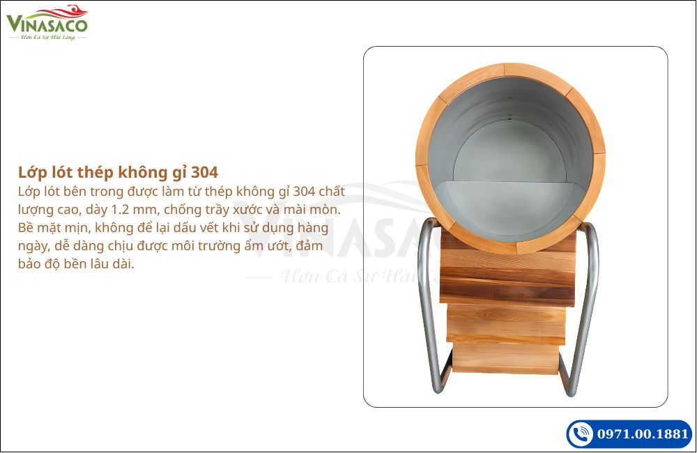 Lòng bồn thép không gỉ 304 của Coasts WHT-S-810-RS