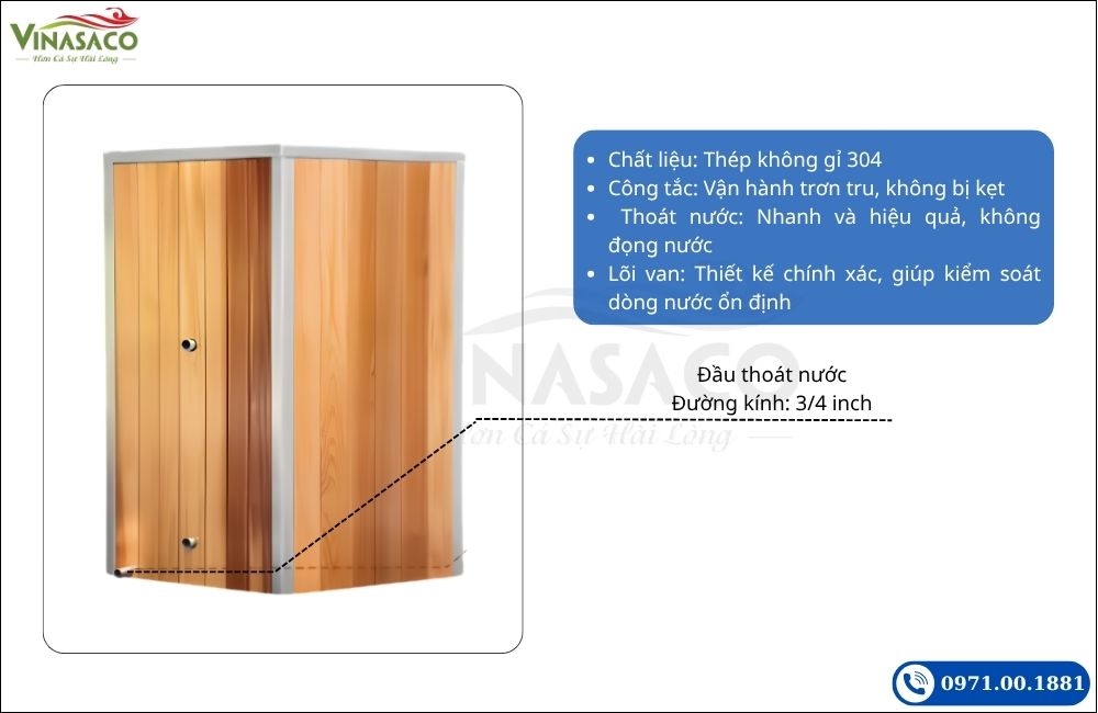 Đầu thoát nước 3/4 inch bồn ngâm lạnh Coasts WSC-LB