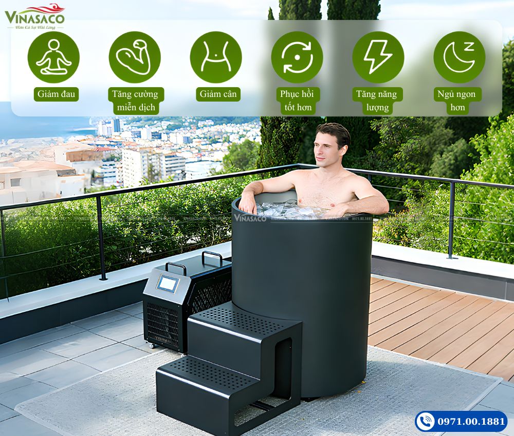 Trải nghiệm ngâm lạnh với bồn Coasts WHT-S-810-SS bằng thép không gỉ