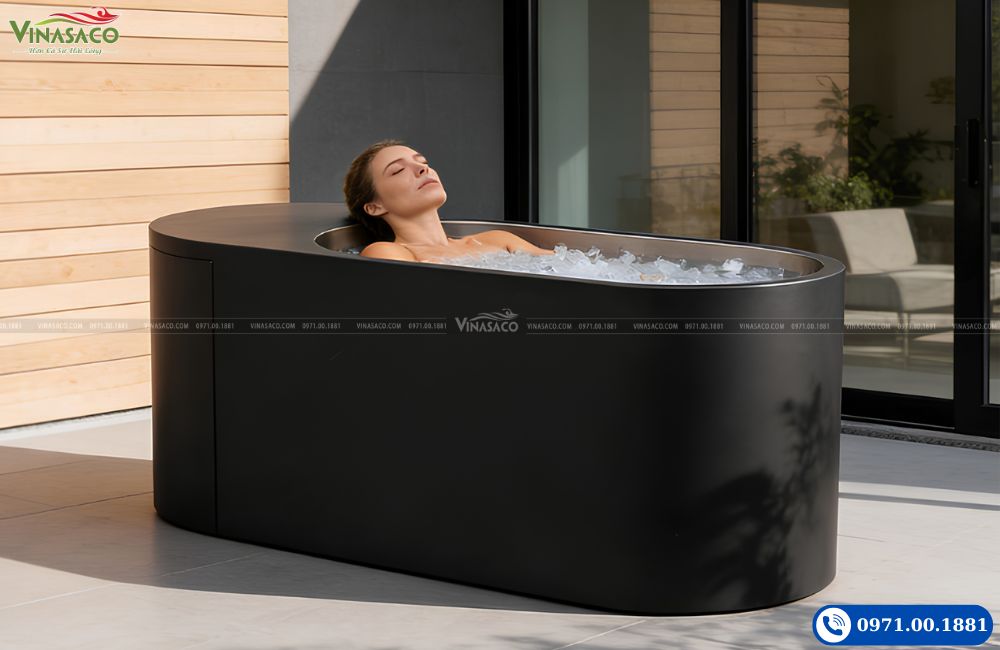 bồn ngâm lạnh coasts WSC-F inox 304 đen sang trọng