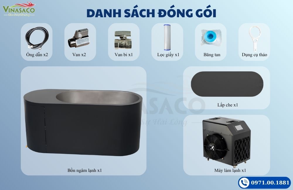 phụ kiện đầy đủ bồn ngâm lạnh coasts WSC-F