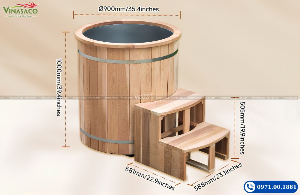 Kích thước bồn ngâm lạnh Coasts WHT-S-810-RS