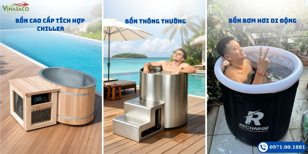 Các loại bồn ngâm lạnh phổ biến