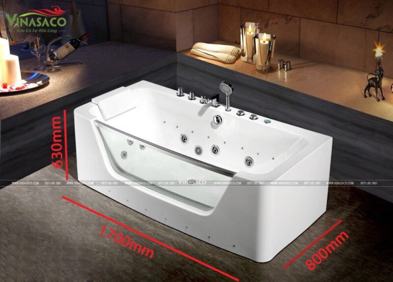 Kích thước của bồn sục đơn acrylic