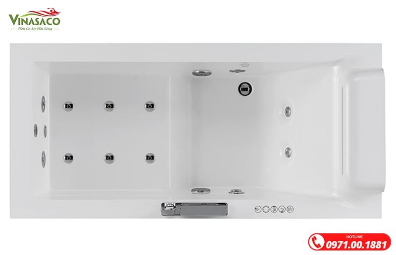Thiết kế bên trong lòng bồn tắm Ruby XR8001