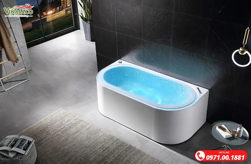 Bồn tắm massage Ruby XR8003 có thể lắp đặt góc hoặc đứng độc lập áp tường