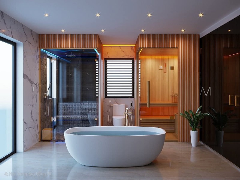 Thiết kế thi công&nbsp;Phòng xông khô, bồn sục massage tại Ninh Hiệp
