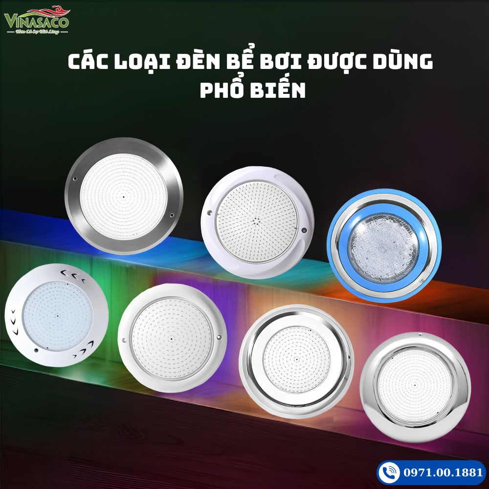 Các loại đèn để bơi được sử dụng phổ biến