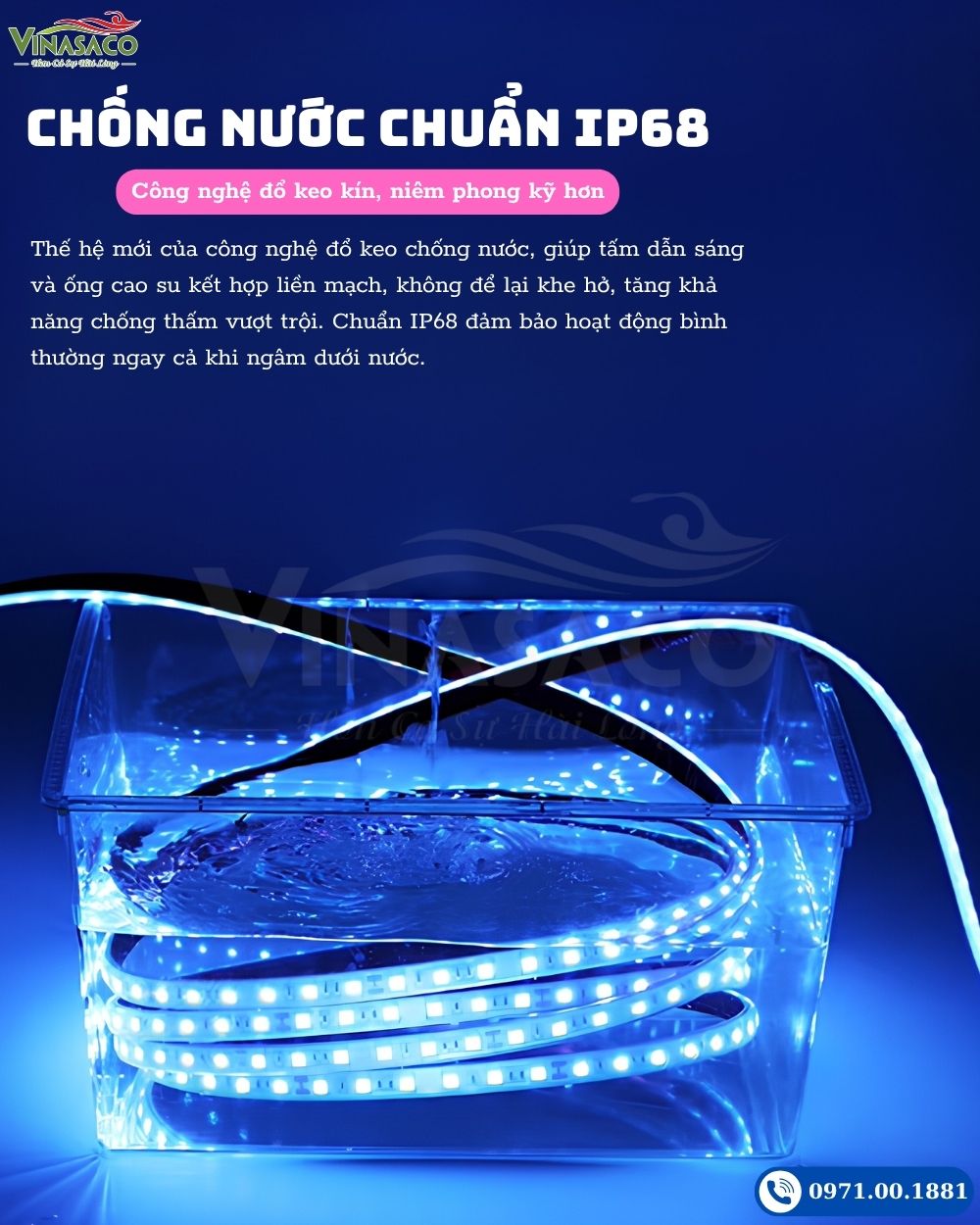 Dây đèn led bể bơi chống nước chuẩn IP68