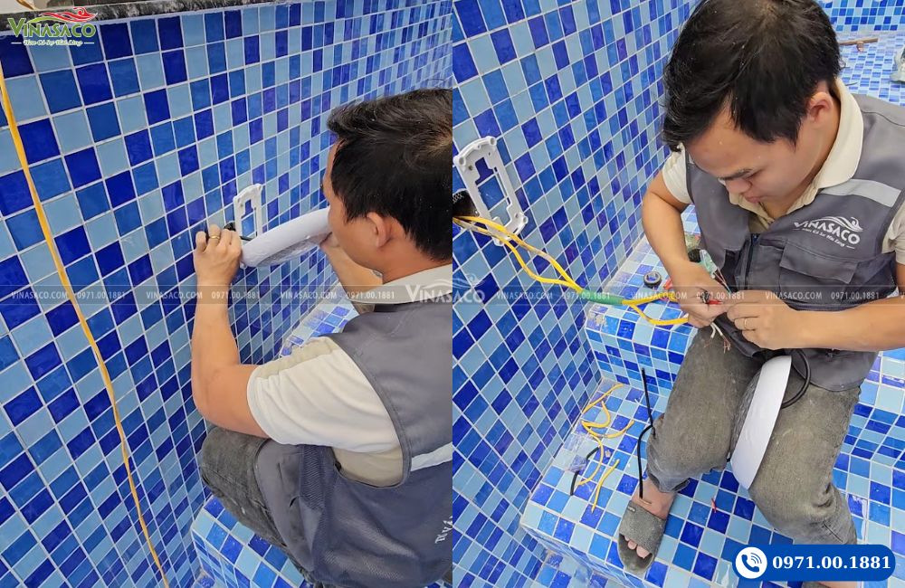 Thi công hệ thống đèn LED hồ bơi đúng kỹ thuật