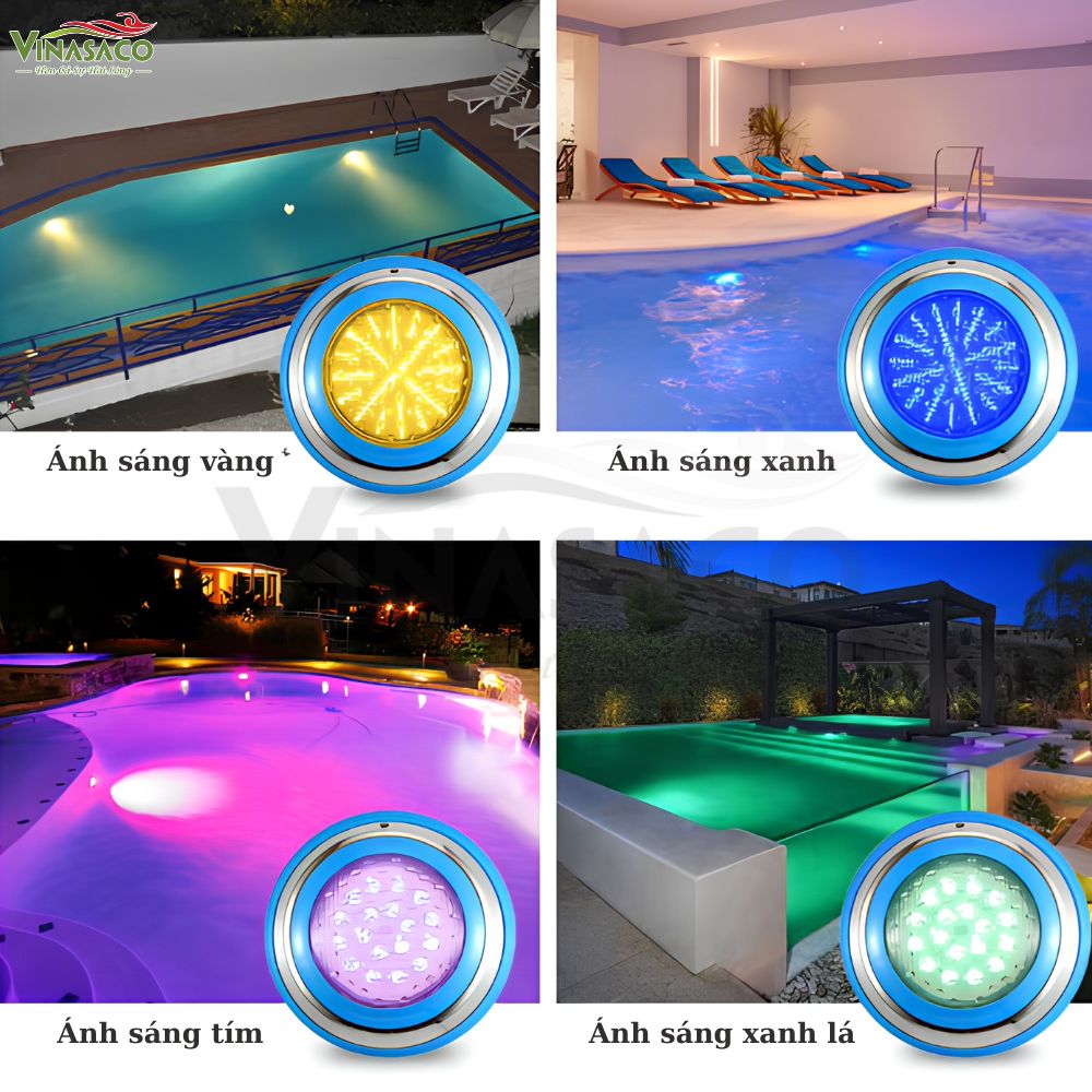 Các màu ánh sáng đèn LED treo thành bể bơi YC230-SS