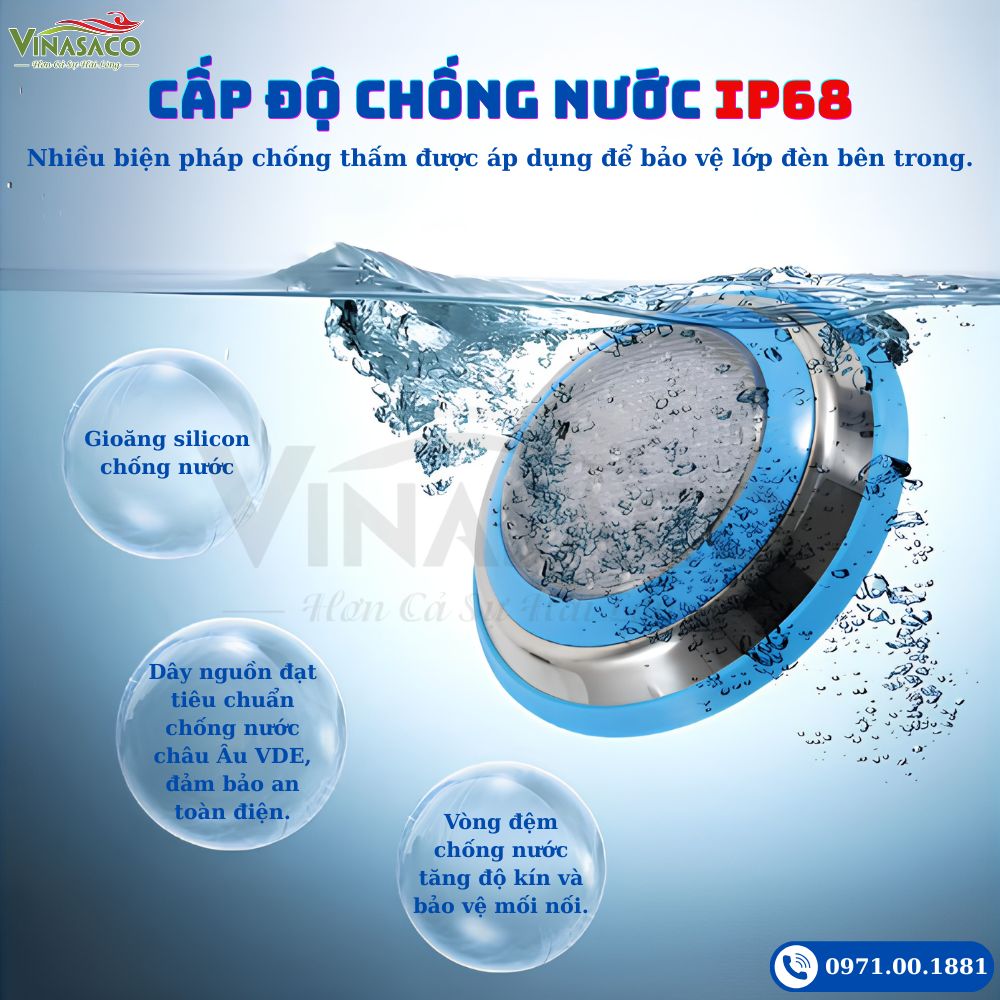 Đèn LED treo thành bể bơi YC230-SS chống nước IP68