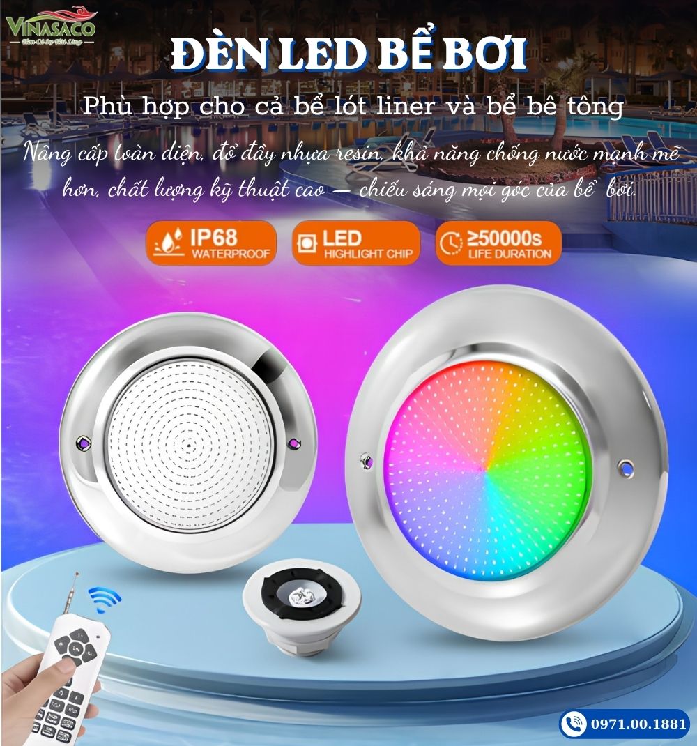 Đèn LED treo thành bể bơi inox YC260-3SP