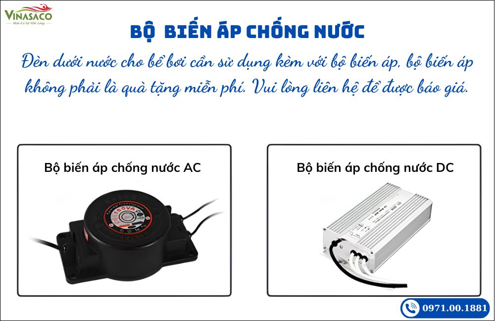 Bộ biến áp AC/DC 12V cho đèn LED bể bơi