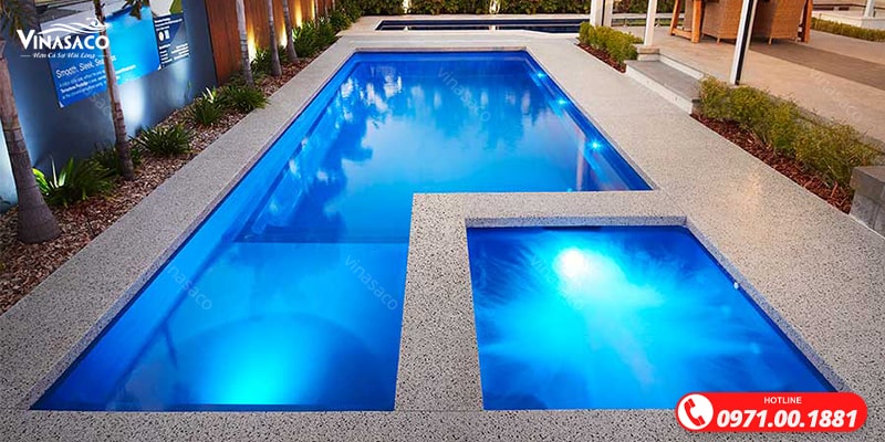 Đèn led giúp tạo điểm nhấn và nâng cao thẩm mỹ cho bể bơi