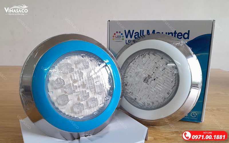Đèn led bể bơi viền trắng và đèn led bể bơi viền xanh
