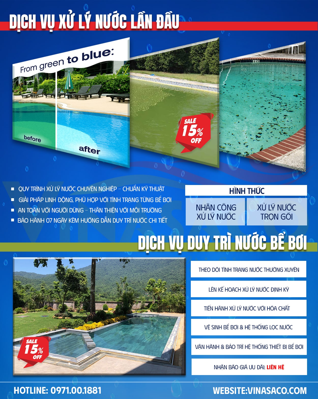 Dịch vụ xử lý nước bể bơi chuyên nghiệp