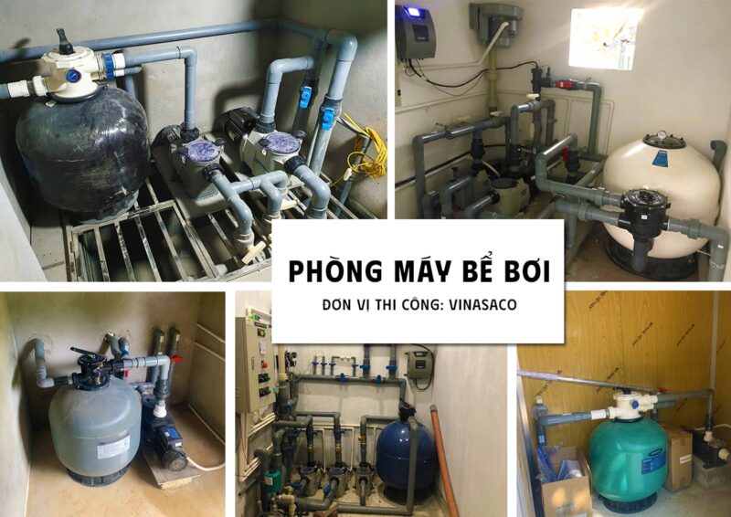 Một số hệ thống phòng máy bể bơi được thi công bởi Vinasaco
