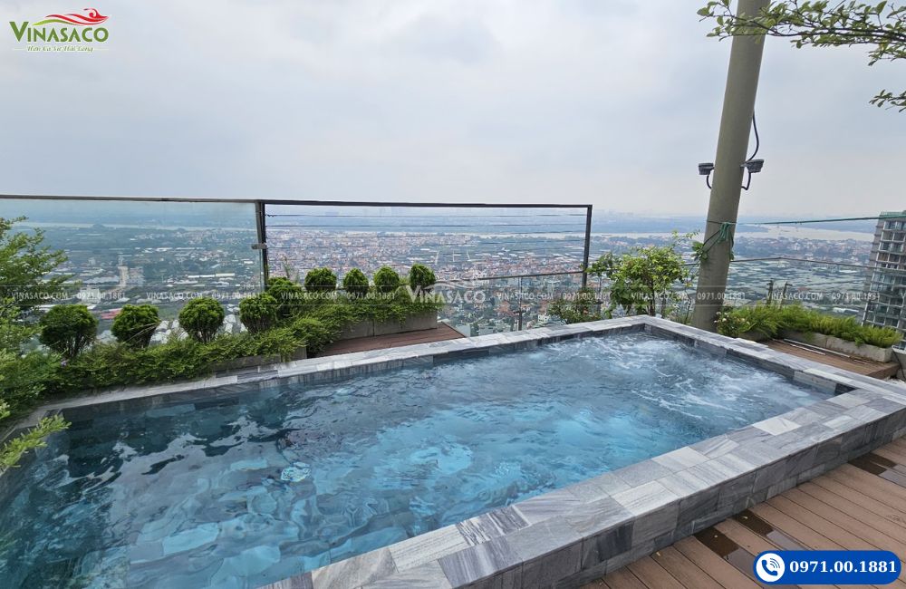 Bể bơi Penthouse Haven Park Ecopark do Vinasaco thiết kế thi công